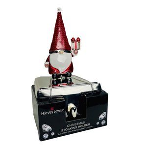 Harvey Lewis Gnome Present Christmas Stocking Holder Fine European Crystal